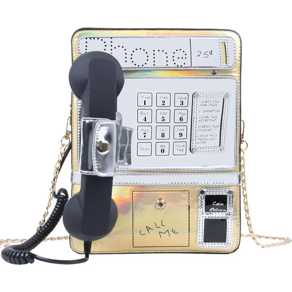 Women Laser Telephone Crossbody Bag Reflective Funky Fashion Purse